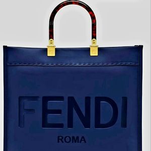Fendi sunshine medium tote in dark blue